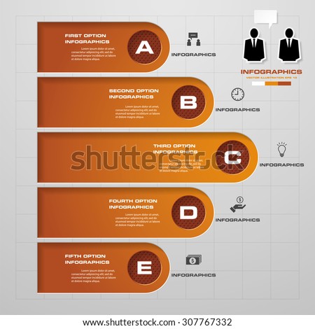 Infographic design template and marketing icons, Business concept with 5 options, parts, steps or processes. 