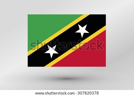 A Flag Illustration of the country of  Saint Kitts and Nevis