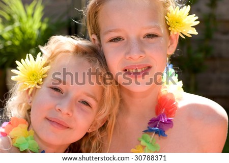 two girls on summer holiday