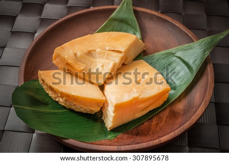Food boiled and seasoned of the bamboo shoot