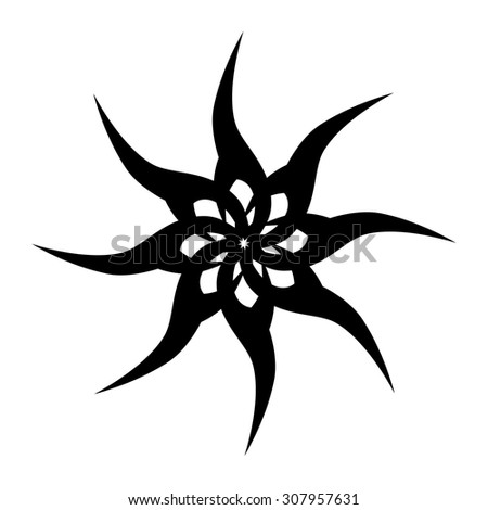 Tattoo tribal vector design sketch. Simple star art  logo black ornament. Designer isolated abstract element for arm, leg, shoulder men and women on white background.