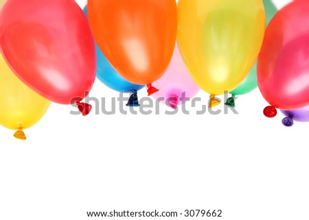Plenty of colorful balloons on a white background