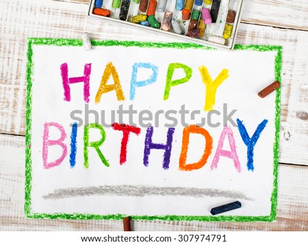 colorful drawing: happy birthday card