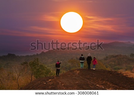  image of a nice red sunset with a big yellow sun