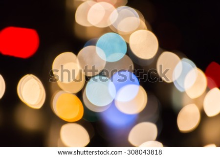 Bokeh from street lights of car light on the traffic road