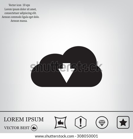 Download from cloud icon. Upload button. Load symbol.