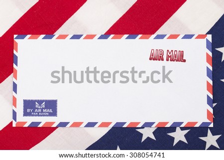 air mail stamped on the envelope, USA