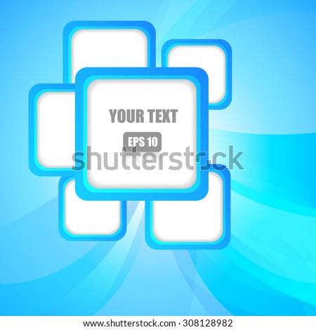 Vector : Abstract blue square and space for text