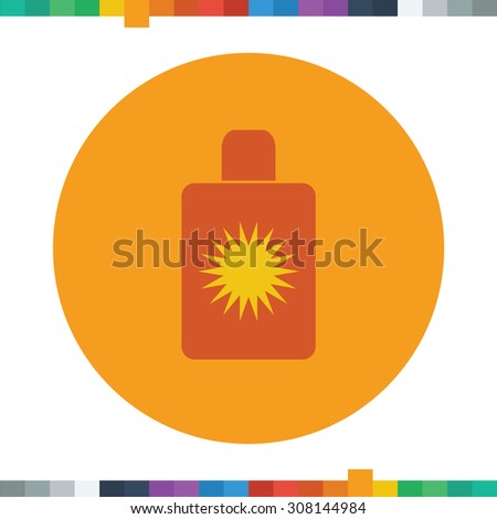 Flat sunscreen icon in a circle.
