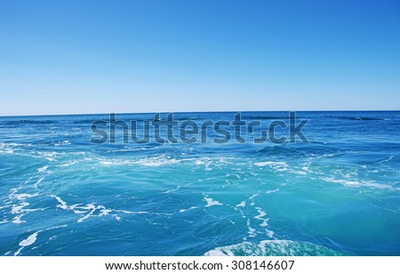 Blue sea and blue sky  background