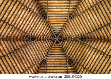The abstract of the top roof radial pattern