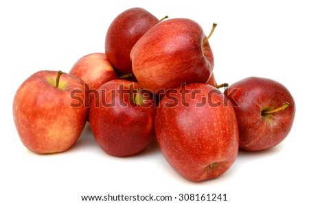 Ripe red apple Isolated on white background
