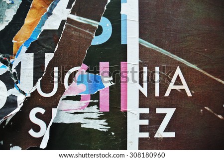 Photograph of urban collage background or typography paper texture