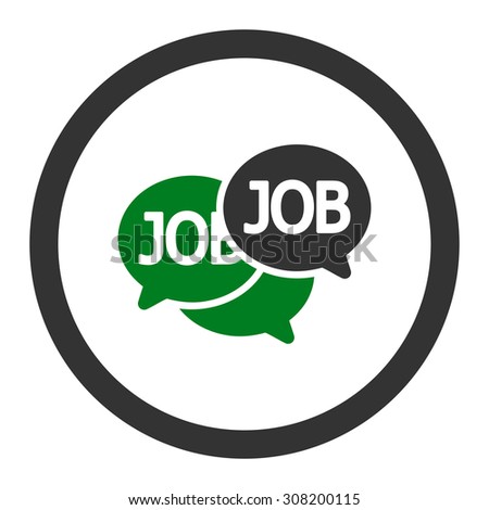 Labor Market vector icon. This flat rounded symbol uses green and gray colors and isolated on a white background.