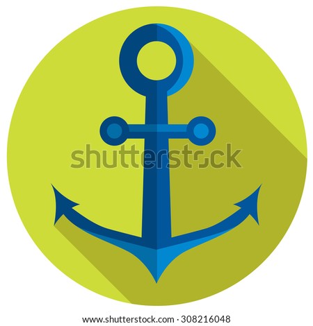 Nautical anchor. illustration in flat style.