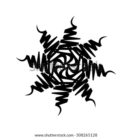 Tattoo tribal vector design sketch. Simple star art  logo black ornament. Designer isolated abstract element for arm, leg, shoulder men and women on white background.