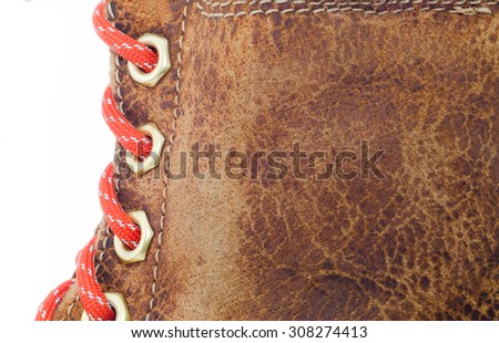 Plenty of detail in this old leather isolated  on white background to show texture. Zoom in for beautiful detail. Ready for your masterpiece.