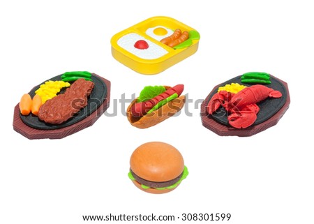 American Food Rubber-Toy Isolated On White