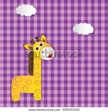 Baby giraffe girl card