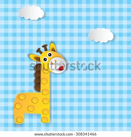 Baby giraffe girl card