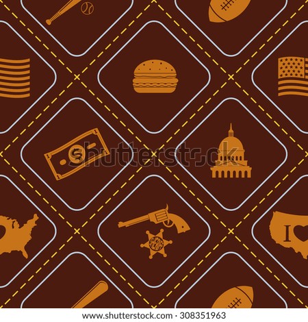 Seamless background with usa icons for your design