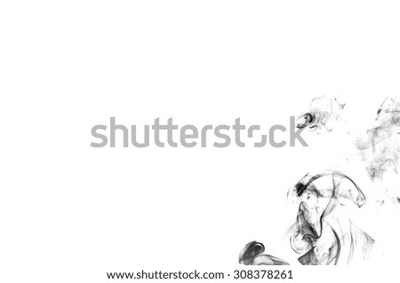 Abstract black smoke on white background, smoke background,black ink background