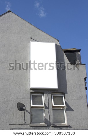 blank billboard on side of house