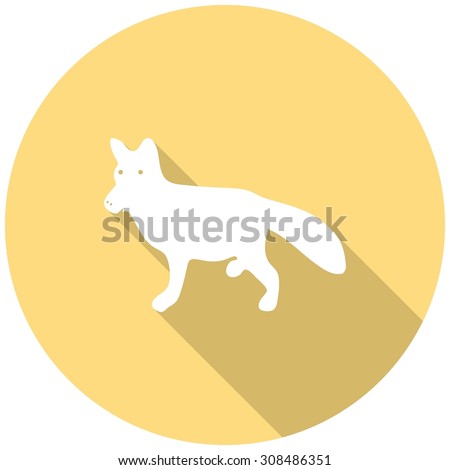 dog icon with a long shadow