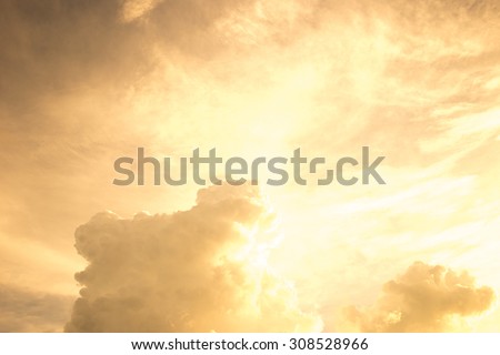 Golden sky background Royalty-Free Stock Photo #308528966