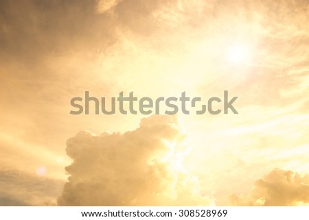 Golden sky background Royalty-Free Stock Photo #308528969