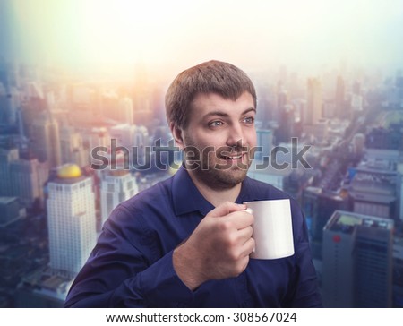 Man drinking coffee