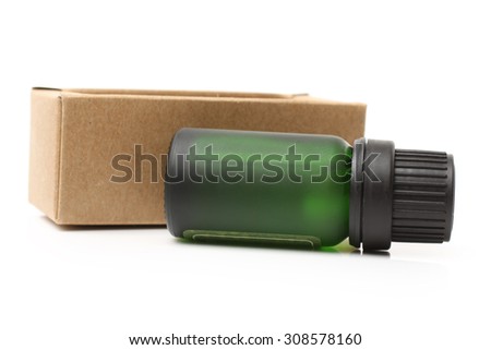 Green frosted glass bottle
