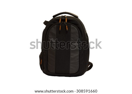Black backpack or school bag isolated on white background. This has clipping path.