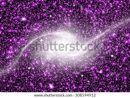 Stars of a planet and galaxy in a free space "Elements of this image furnished by NASA".