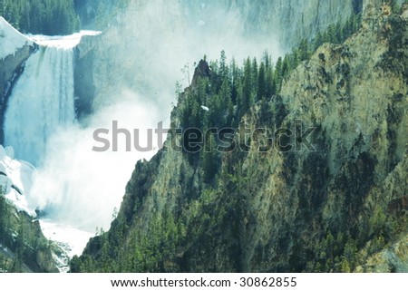 waterfall in Yellowstone Park