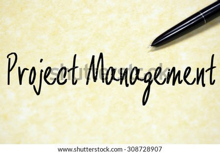 project management text write on paper 