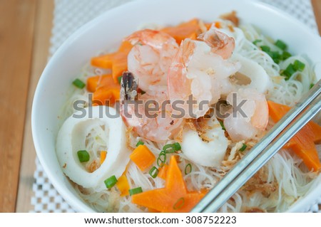 Rice vermicelli, instant noodle.Selective focus. Very shallow Depth of Field, for soft background.