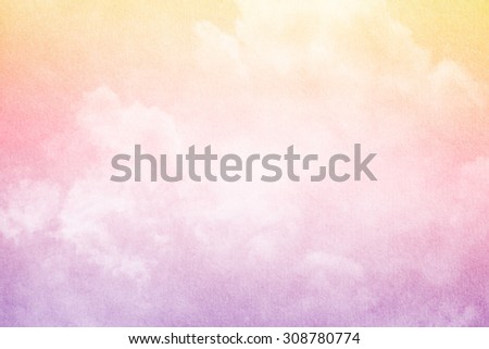 artistic soft cloud and sky with grunge paper texture
