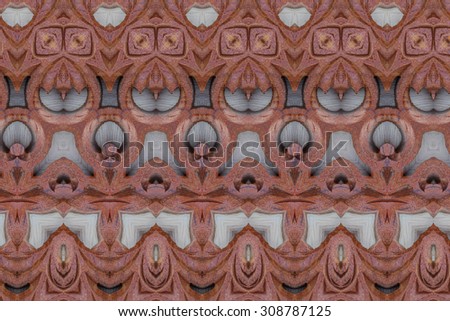 Carved wood wall  pattern close