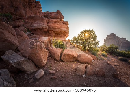 Sandstone arches and natural structures Royalty-Free Stock Photo #308946095