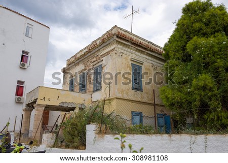 The old house at Aegina island in Greece