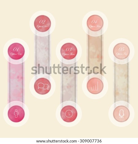 Light pink red number banner on summer and autumn season
