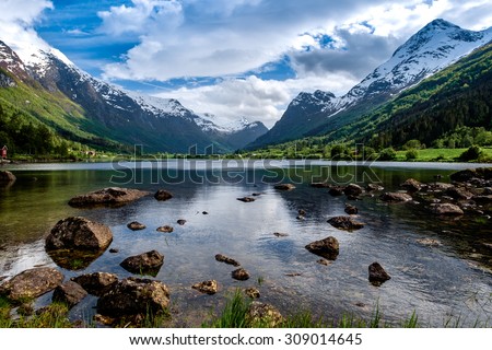 Beautiful Nature Norway natural landscape. Royalty-Free Stock Photo #309014645