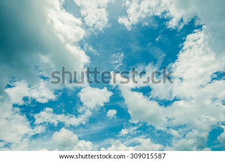 Cloud in blue sky.