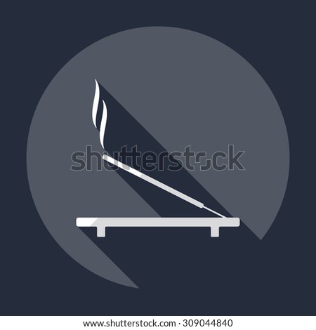 Flat modern design with shadow  incense sticks