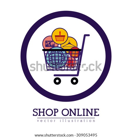 Shopping Online digital design, vector illustration eps 10
