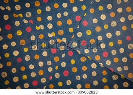 Paper colorful  dots pattern with textured layer. Raster 