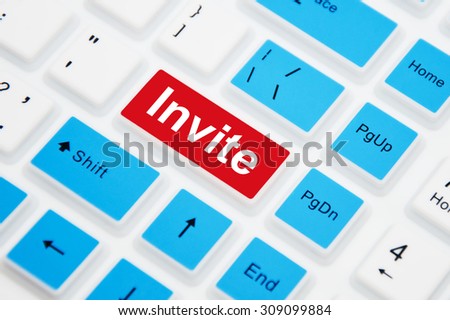 Invite Button on a computer keyboard