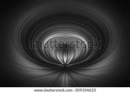 Black and white heart  light moving abstract background curve radio applied