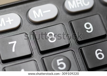 Close up of calculator buttons